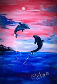 Дельфины вечером